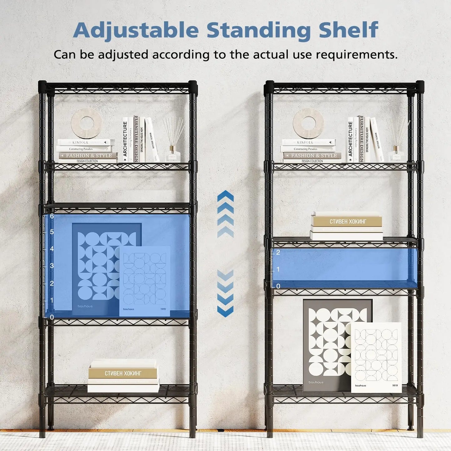 JHK 3-5 Tier Metal Wire Storage Shelves Adjustable Racks