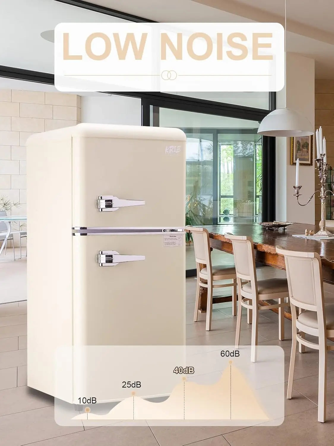 Krib Bling Retro Compact Refrigerator With Freezer