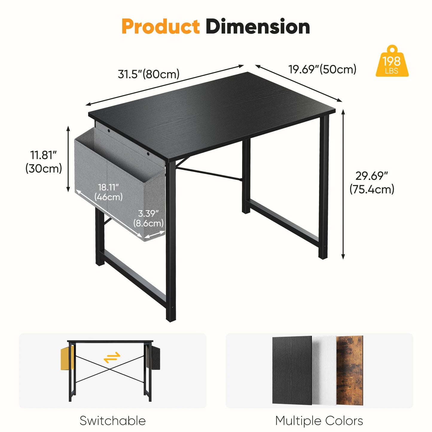 JHK 55 Inch Computer Office Desk With Storage Bag