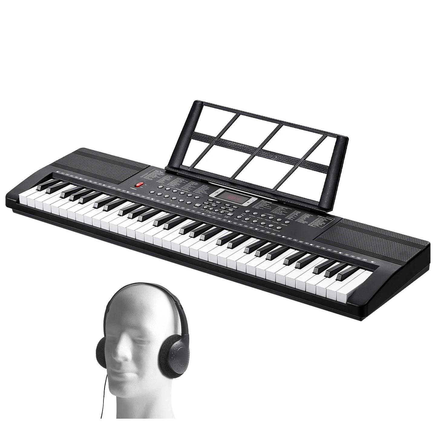 SucceBuy 61 Key Digital Keyboard Piano Electric Portable Piano 200 Tones 200 Rhythms or 600 Tones 500 Rhythms for Beginner Use