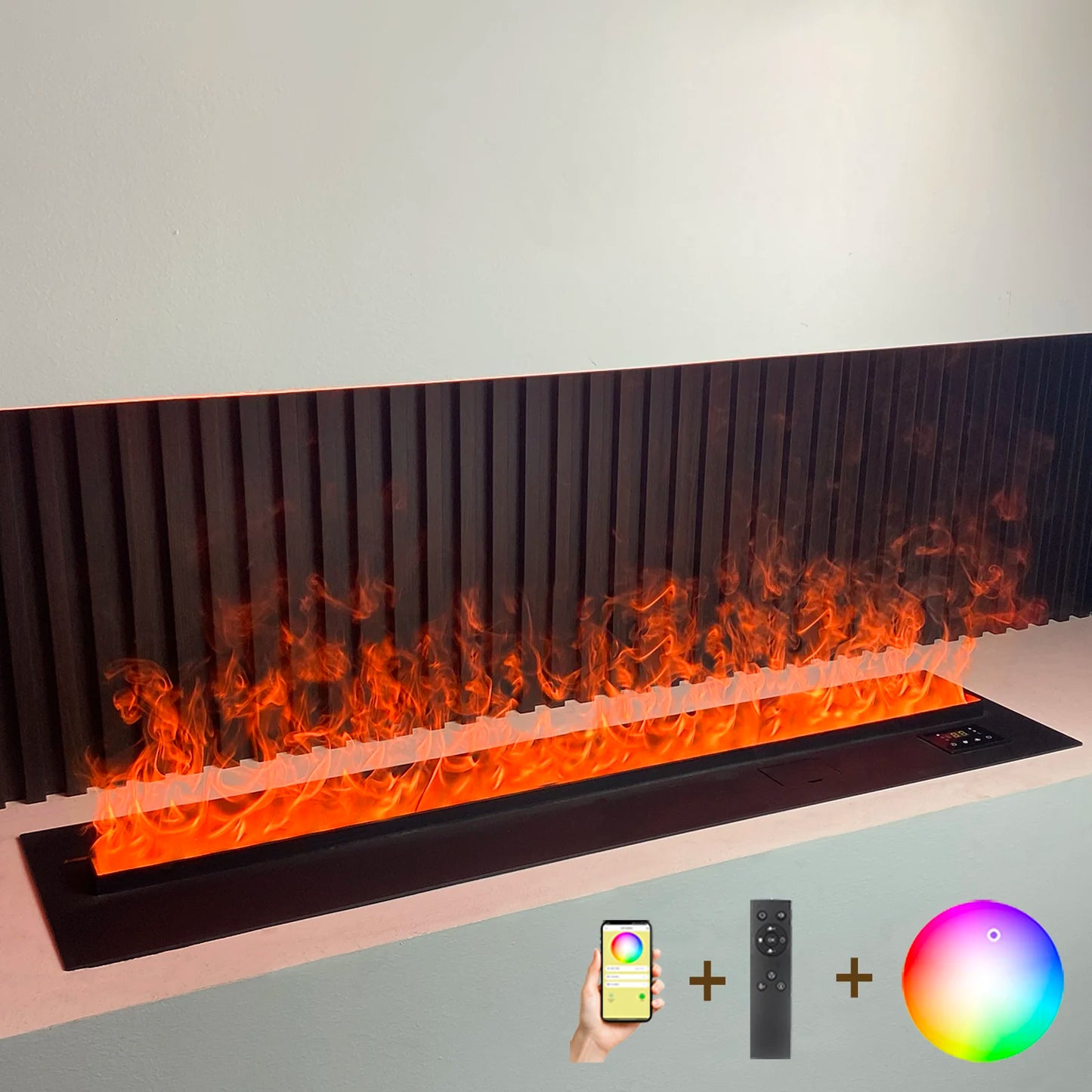 Electric Fireplace 3D Water Vapor With Remote Control Timer