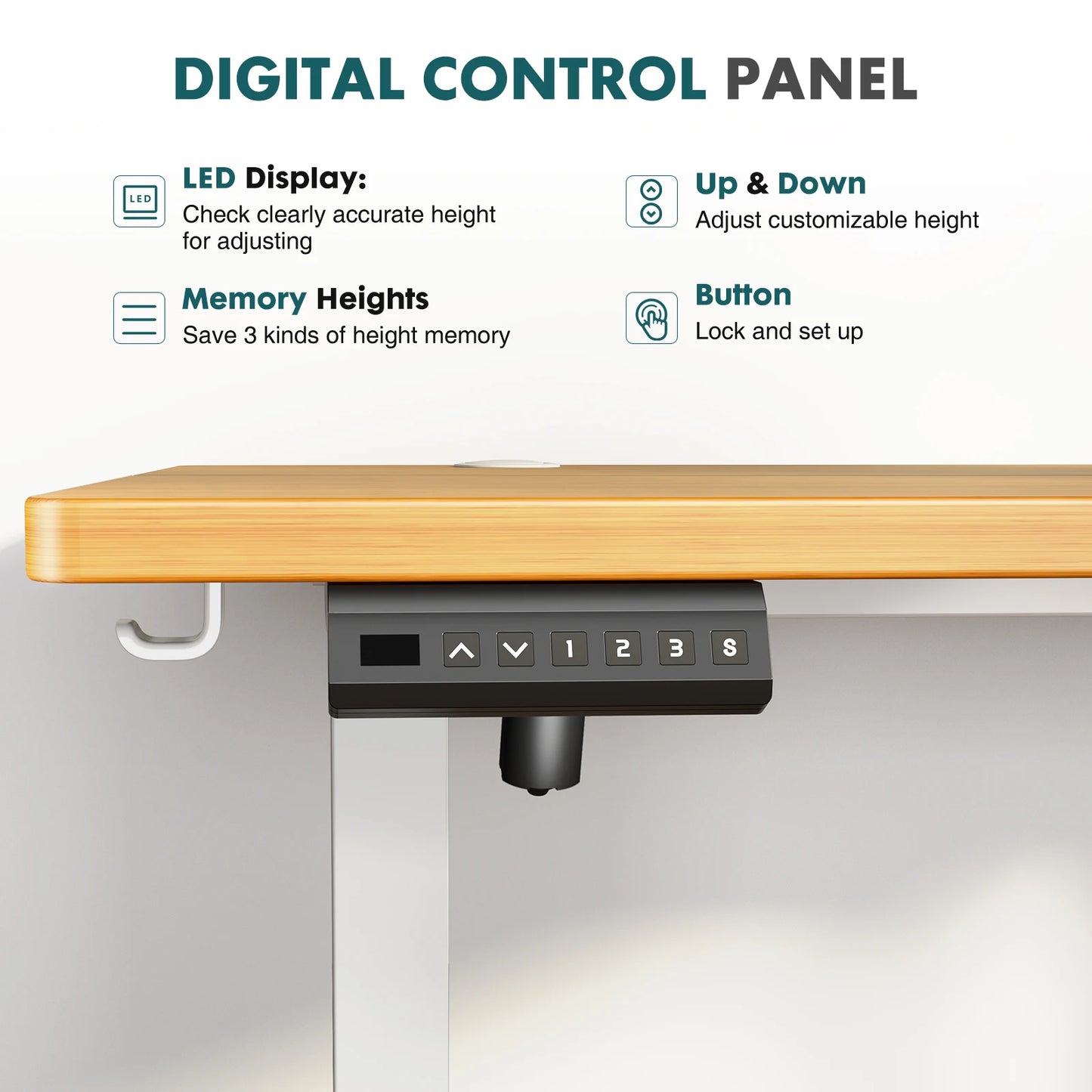 JHK Electric Adjustable Height Standing Desk For Home Office