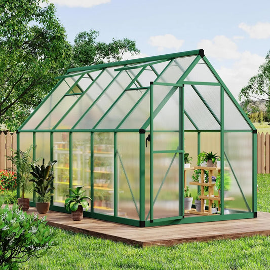 Polycarbonate Walk In Greenhouse With Roof Vent Aluminum Frame