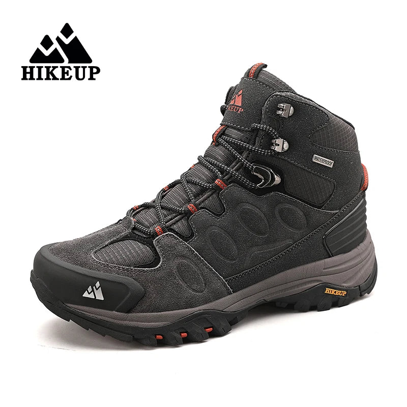 HIKEUP Winter High Top Hiking Boots For Men Non Slip