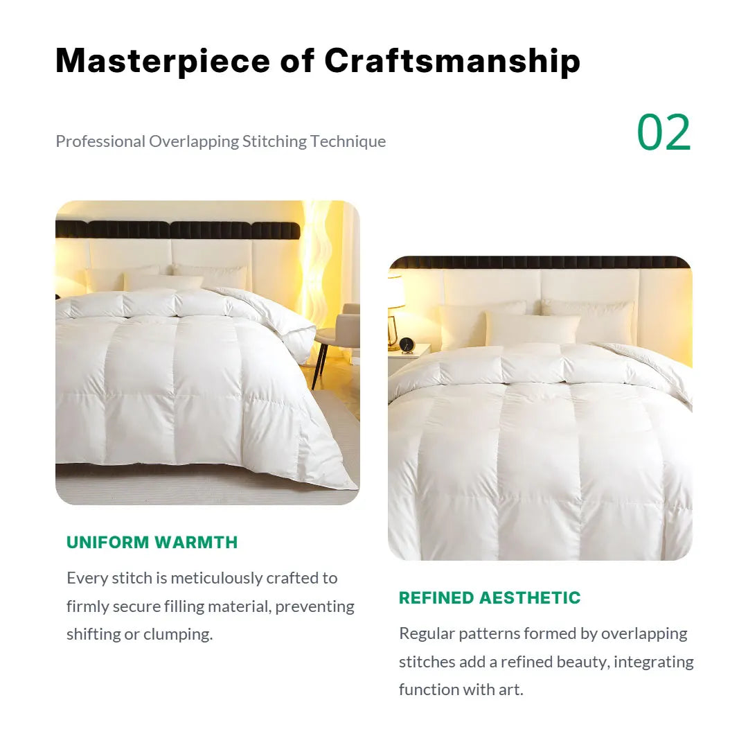 EasYum Duck Feather Quilted Comforter For Allergy Sufferers