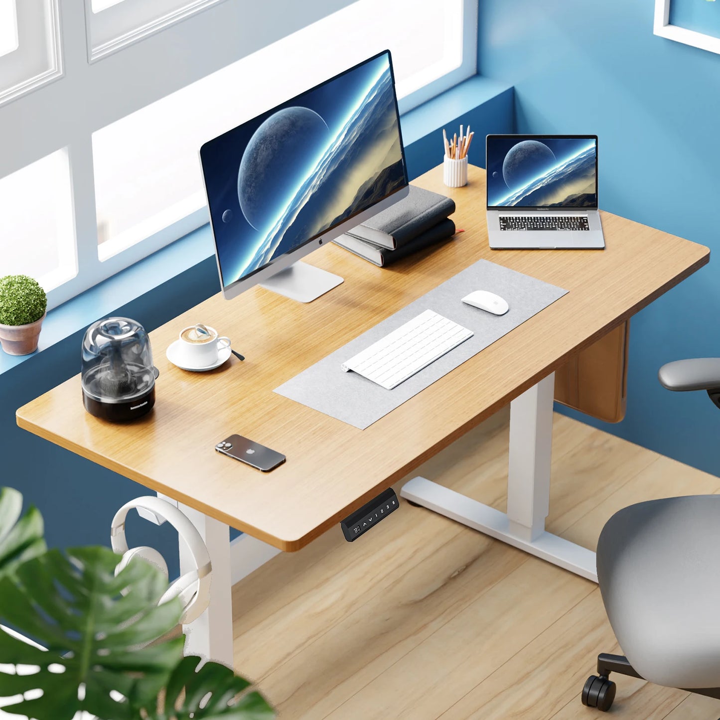 JHK Electric Height Adjustable Standing Desk Sit Stand Ergonomic Workstation