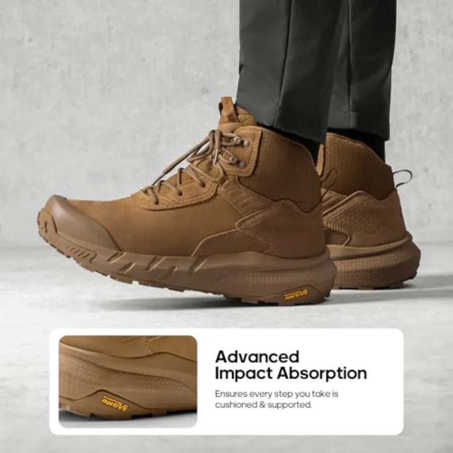 NORTIV 8 Waterproof Leather Military Tactical Work Boots For Men