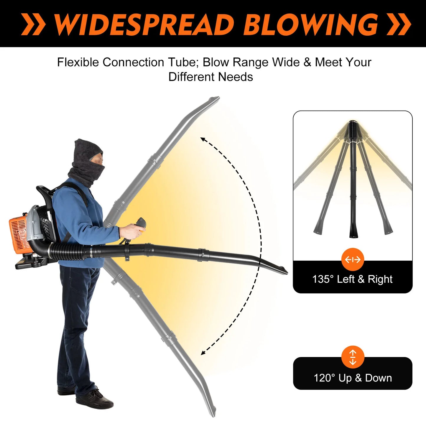 Bymaocar 2-Stroke Gas Leaf Blower Backpack 2.7kW