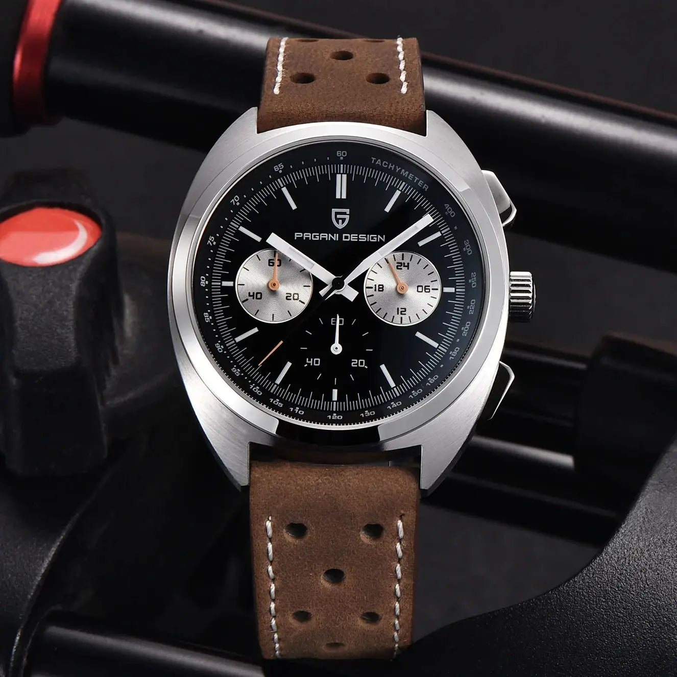 PAGANI DESIGN Men's Watches Retro Panda Dial Quartz Watch Men Japan VK63 Chronograph Sapphire glass Wrist Watch Men 2024 New