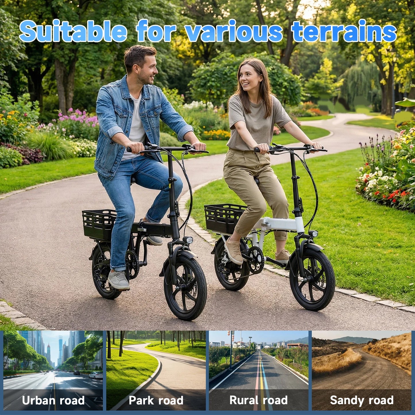 Foldable Electric Bike With 500W Peak Motor 432Wh Battery And Rear Basket