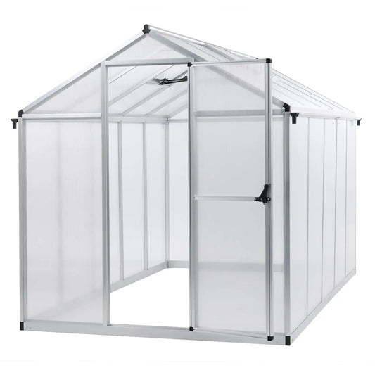 Polycarbonate Walk In Greenhouse With Aluminum Frame And Roof Vent