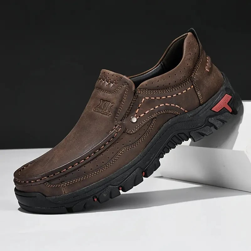 Abfuber Handmade Leather Casual Men Slip On Loafers
