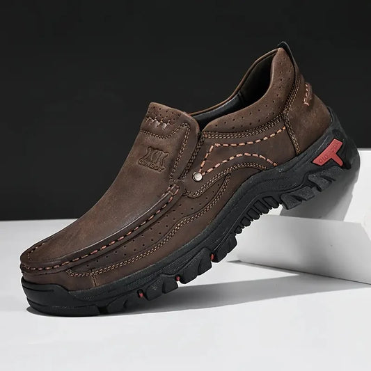 Abfuber Handmade Leather Casual Men Slip On Loafers