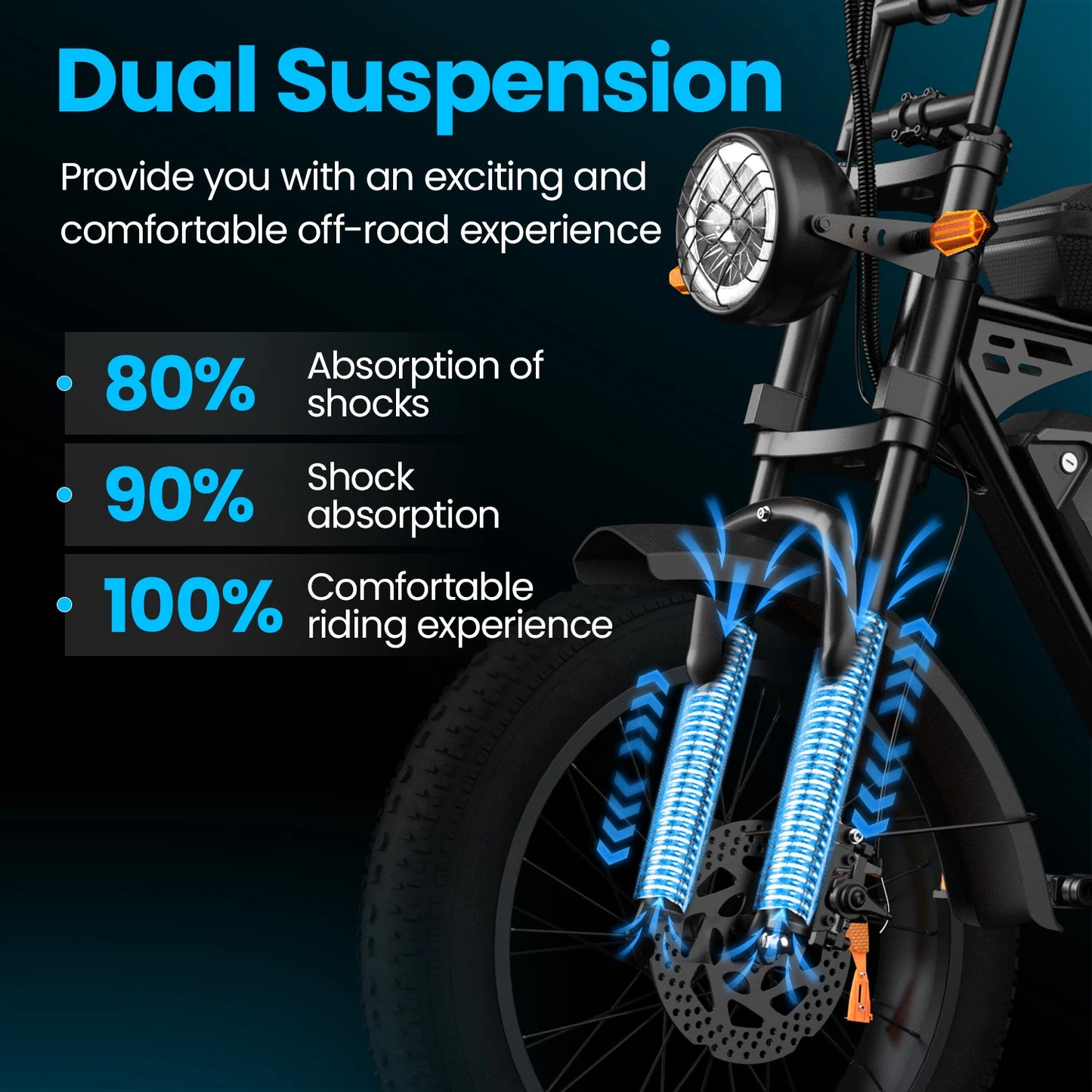 20 Inch Electric Fat Tire Mountain E Bike With 750W Motor