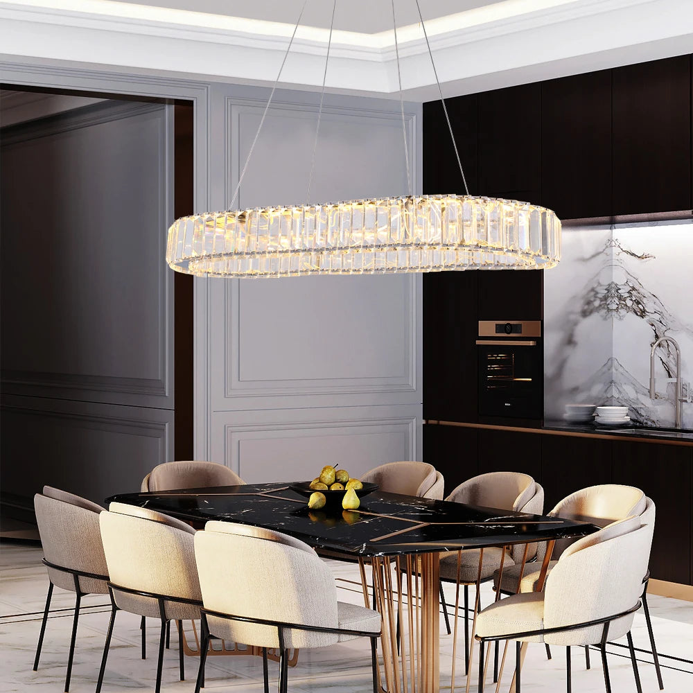 VETRULUS LED Crystal Oval Chandelier Pendant Light