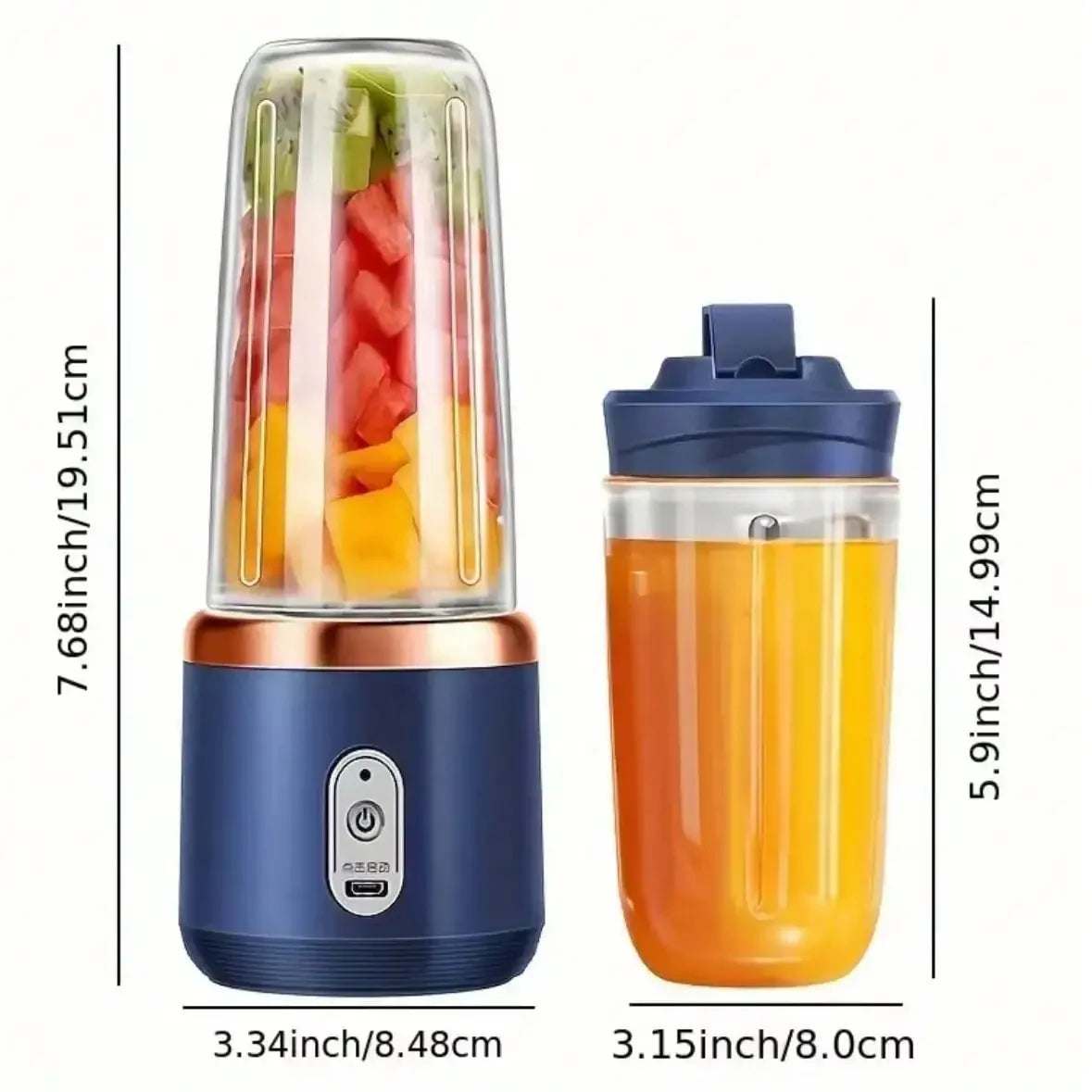 DIAMRI Compact Travel Blender Rechargeable Juicer Cup Ice Crusher