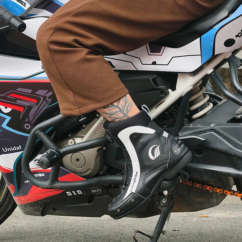 Leather Motorcycle Boots Unisex Professional Riding Footwear