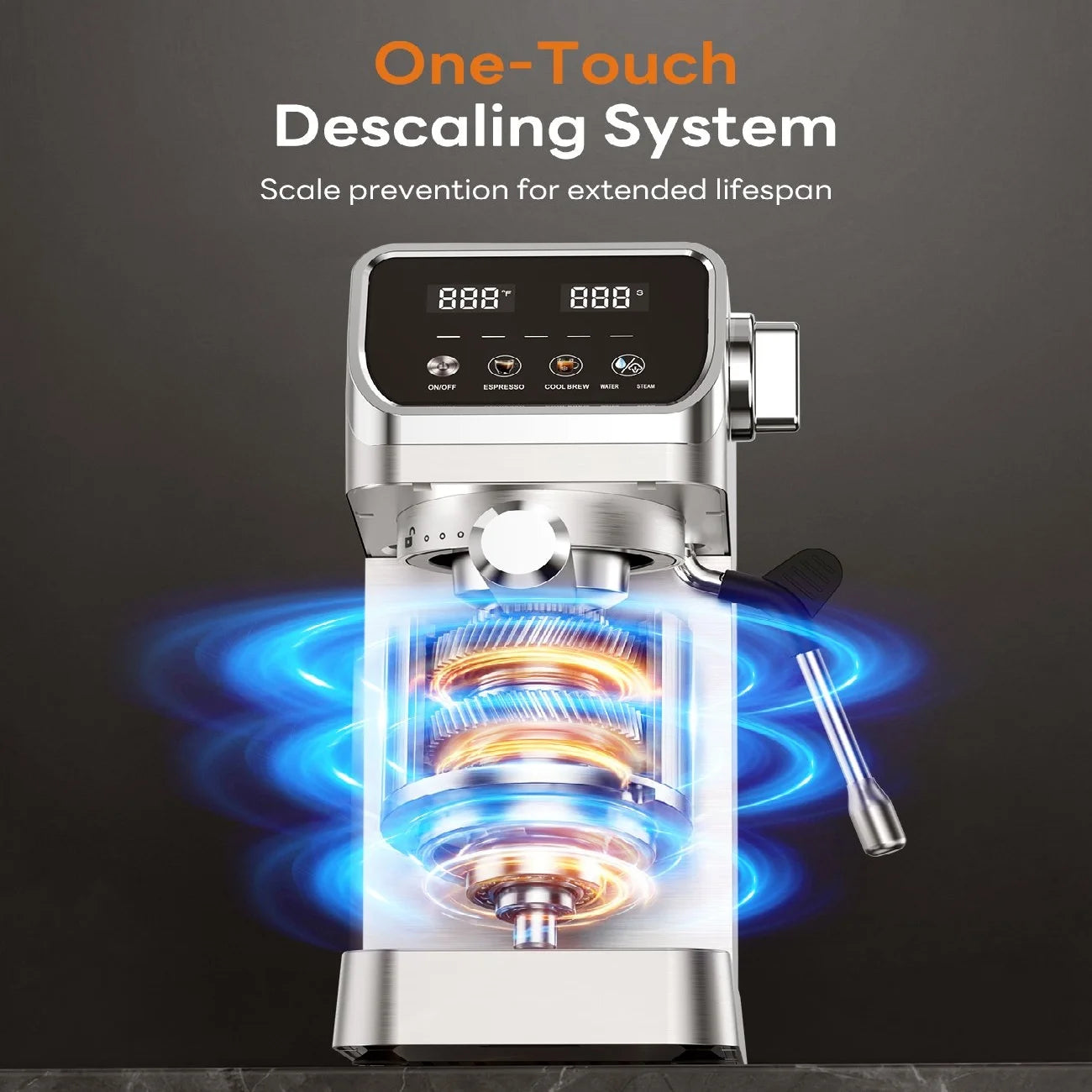 20 Bar Espresso Maker with Milk Frother and Touchscreen 1400W Fast Heat Coffee Machine for Latte Cappuccino Compact Stainless Steel for Home Office Easy to Use