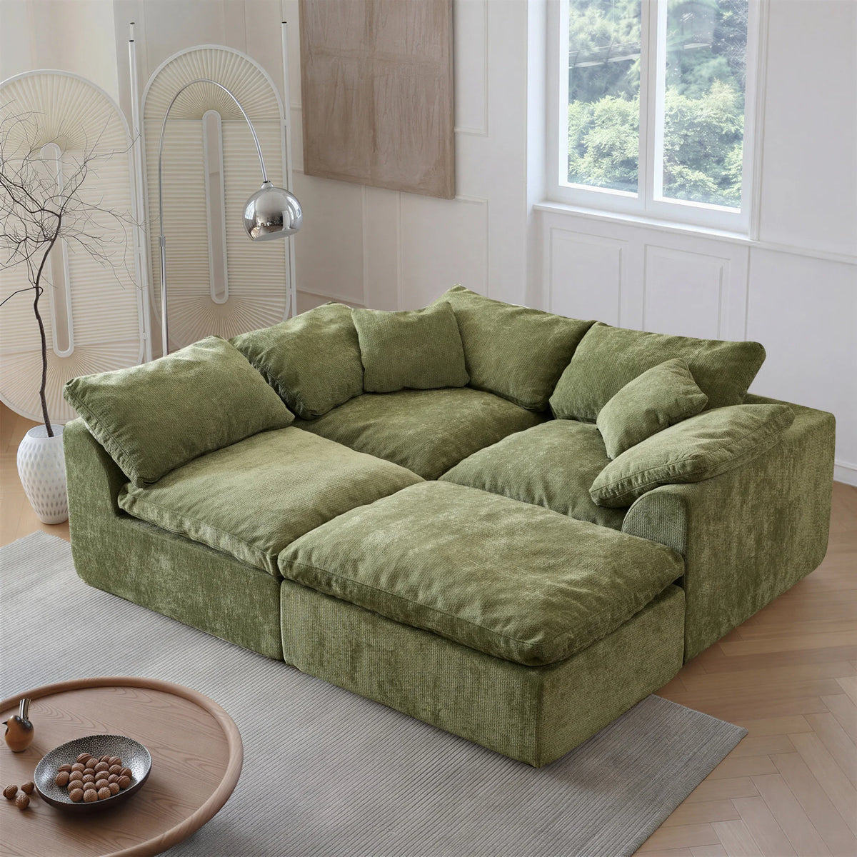 Yeflixvrau Modern Modular Sectional Sofa With Removable Seat Cushions
