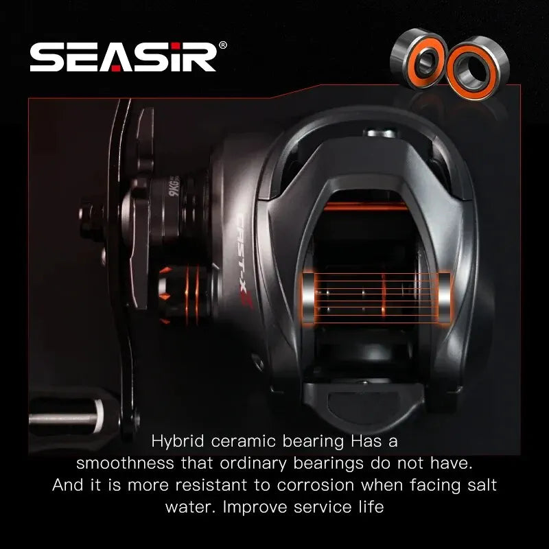 SeaSir Cast X2 Baitcasting Reel 7.3 To 1 Ceramic Bearings