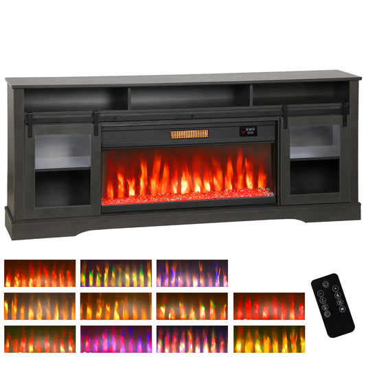 HOMCOM Modern Entertainment Center With Electric Fireplace