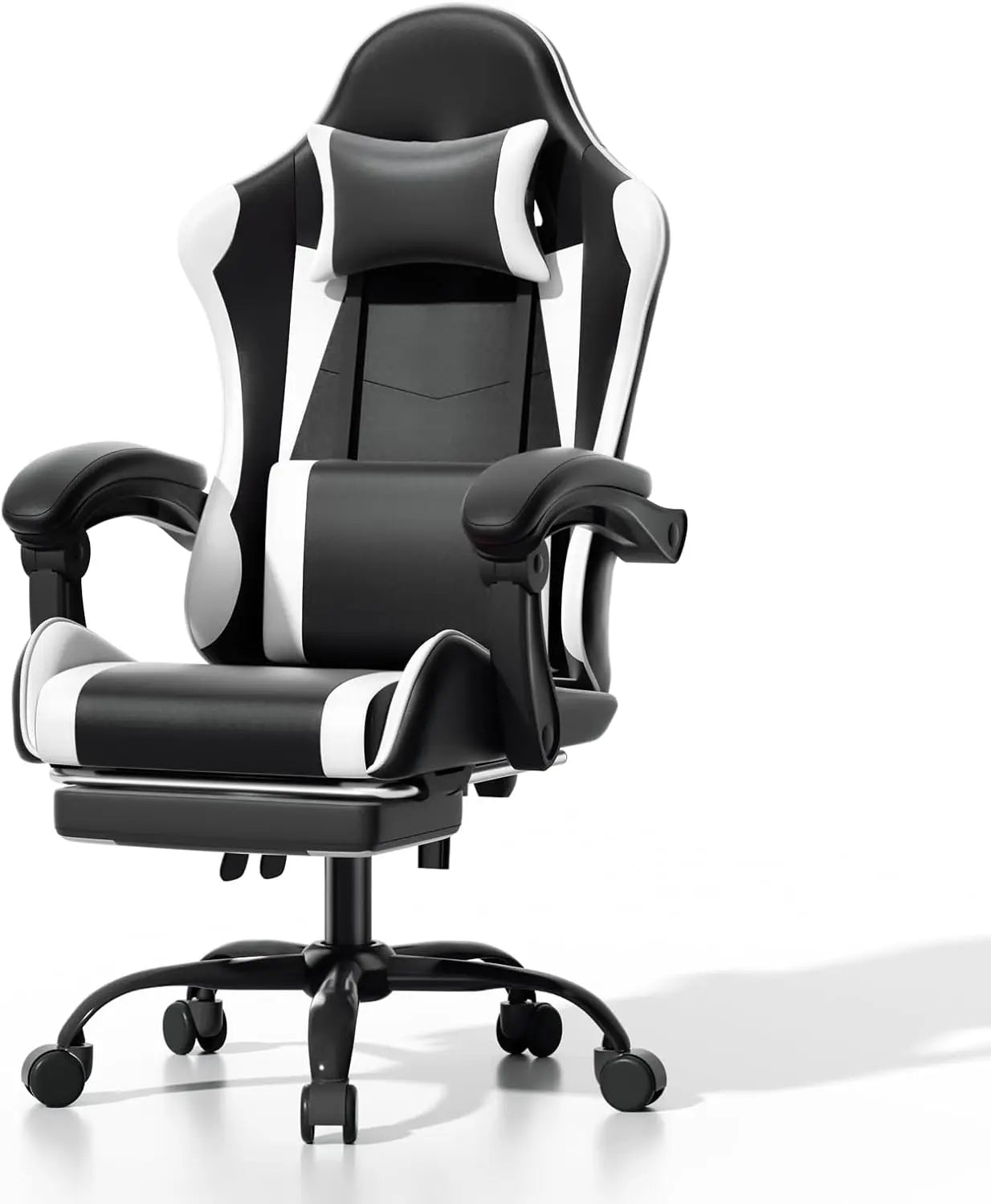 Athena Collection Carbon Fiber Gaming Chair With Ergonomic Footrest