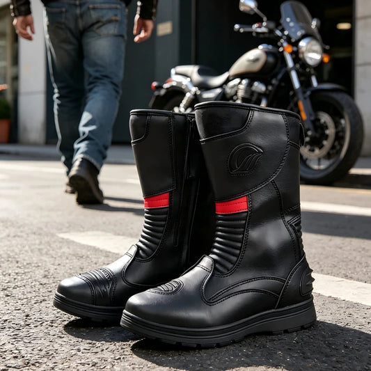 Leather Off Road Motorcycle Boots With Ankle Protection