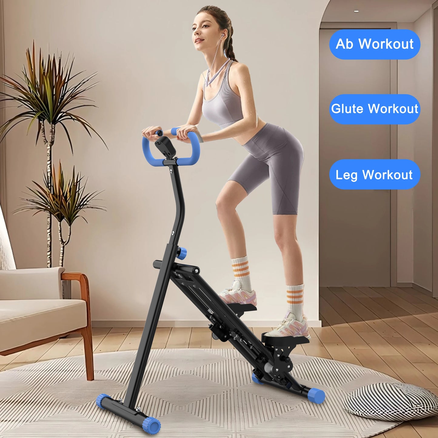 Stable Vertical Climber Workout Stepper With Adjustable Handlebars