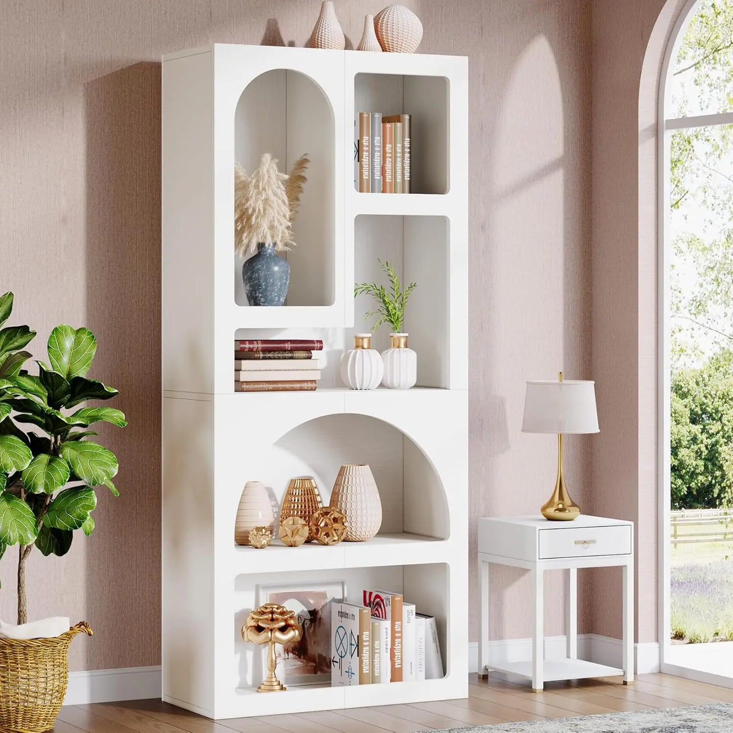 Little Tree Geometric Bookshelf Arched Free Standing