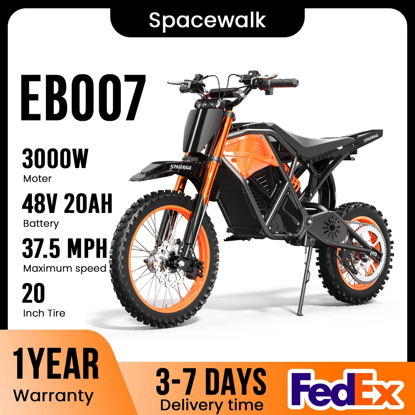 EILLEO SPACEWALK EB007 Electric Dirt Bike 3000W Peak Power