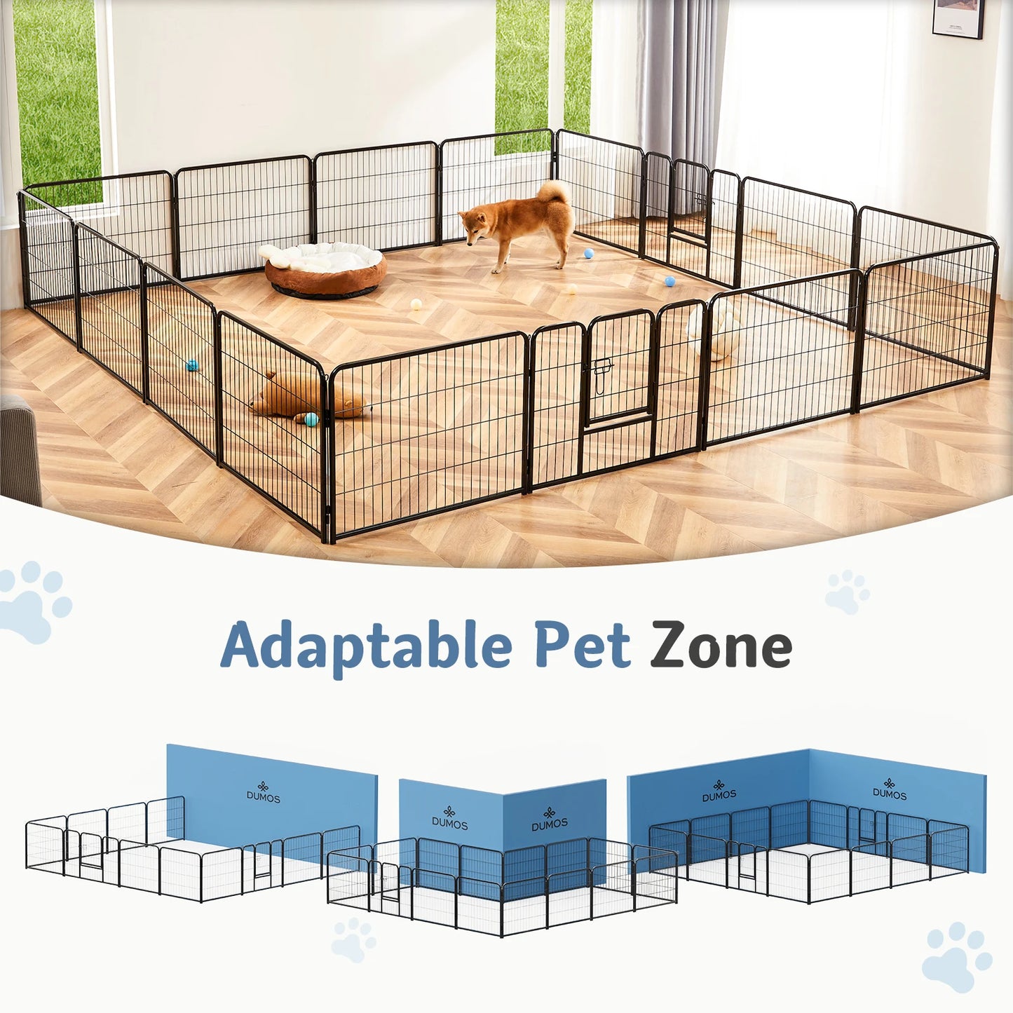 Jhk 16 Panel Metal Dog Playpen Exercise Fence
