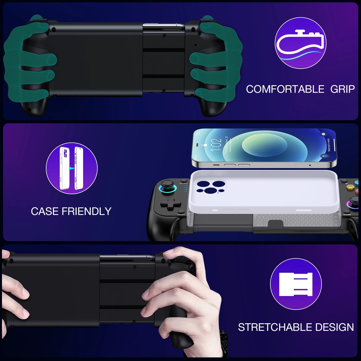 BEBONCOOL MC100 Wireless Bluetooth Mobile Game Controller For iOS Android
