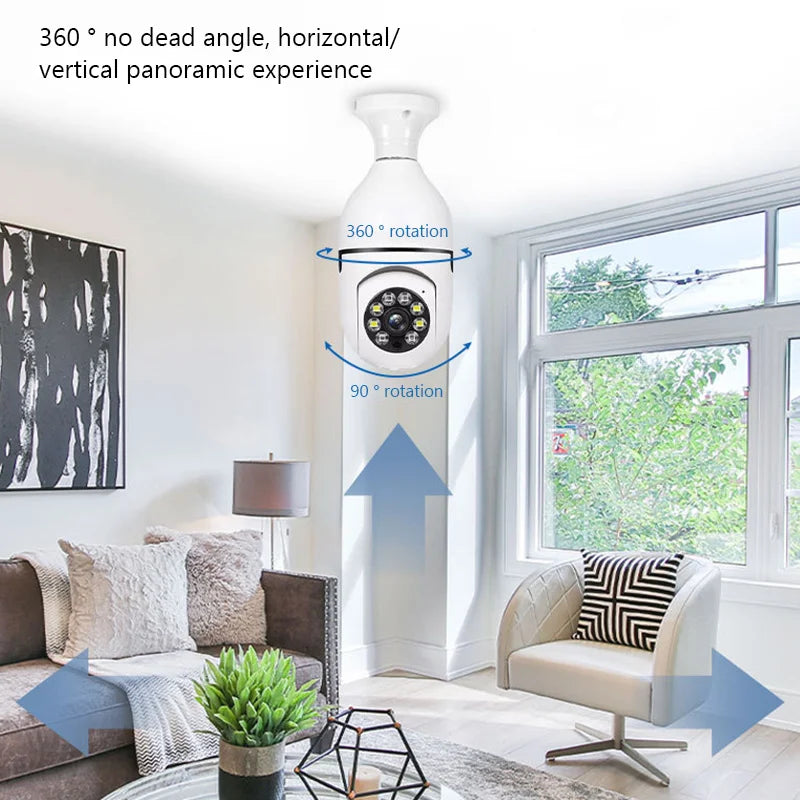 Kankeirr E27 Bulb Wireless Surveillance Camera 5G WiFi Night Vision