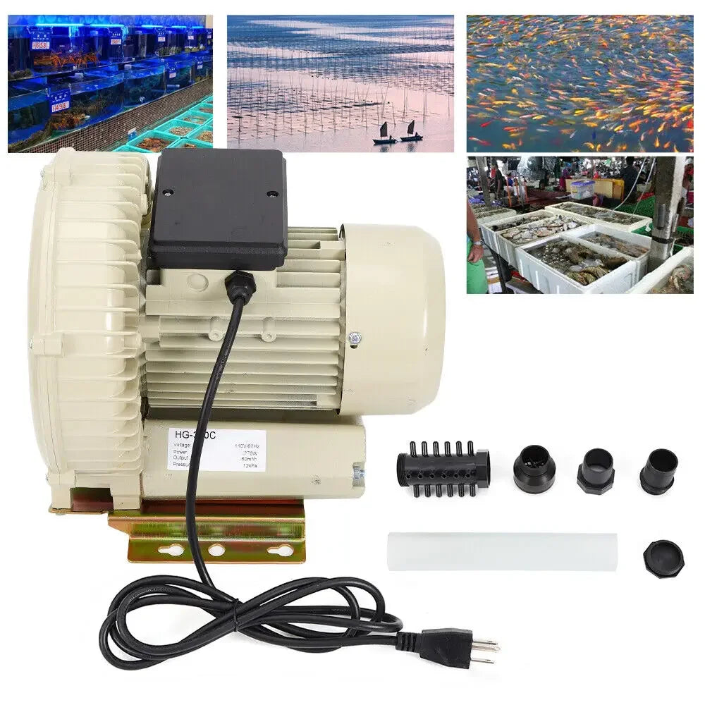 Industrial Pond Air Pump Blower 110V Oxygen Aerator 370W