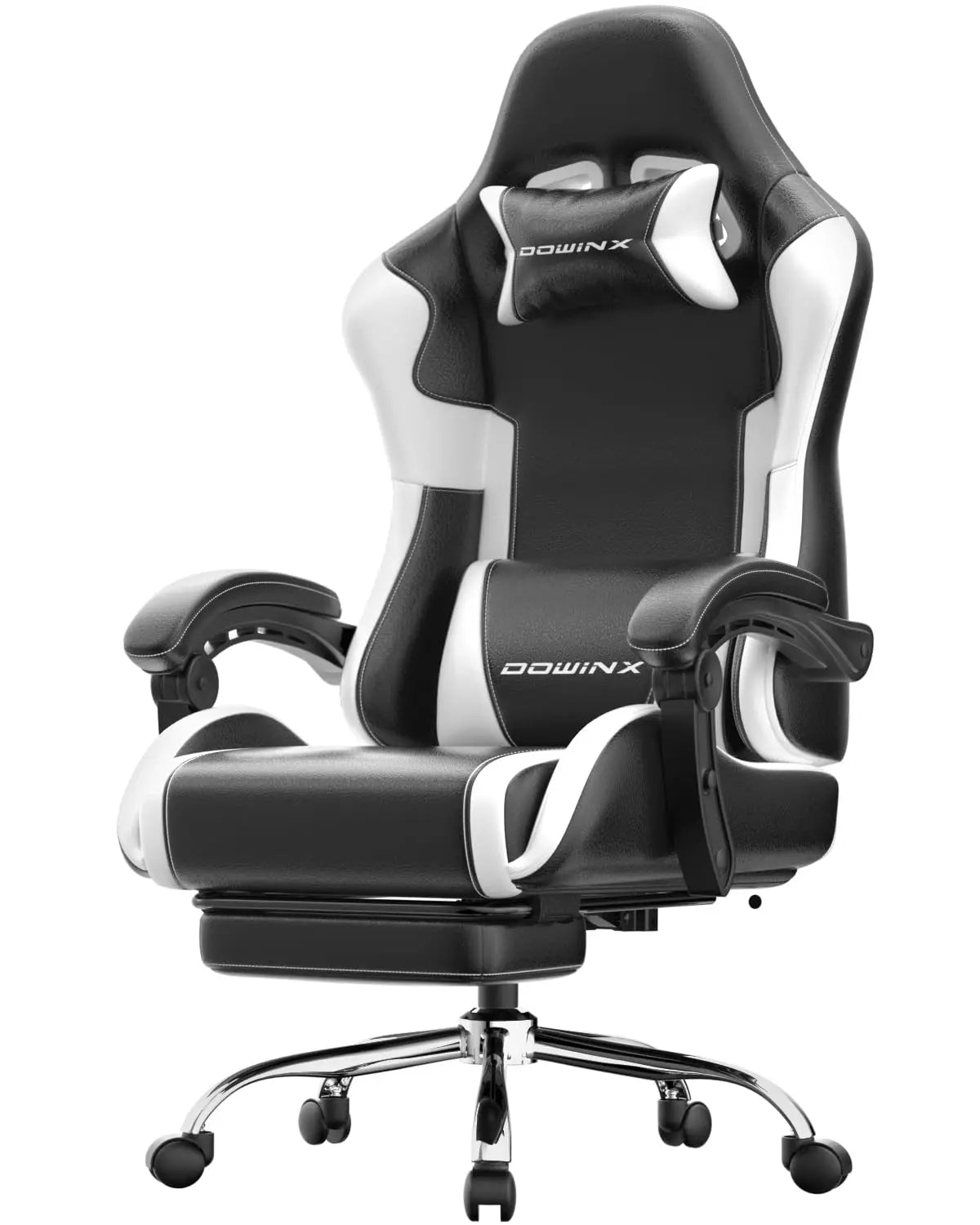 Ergonomic Gaming Chair With Footrest Massage Lumbar Support Adjustable