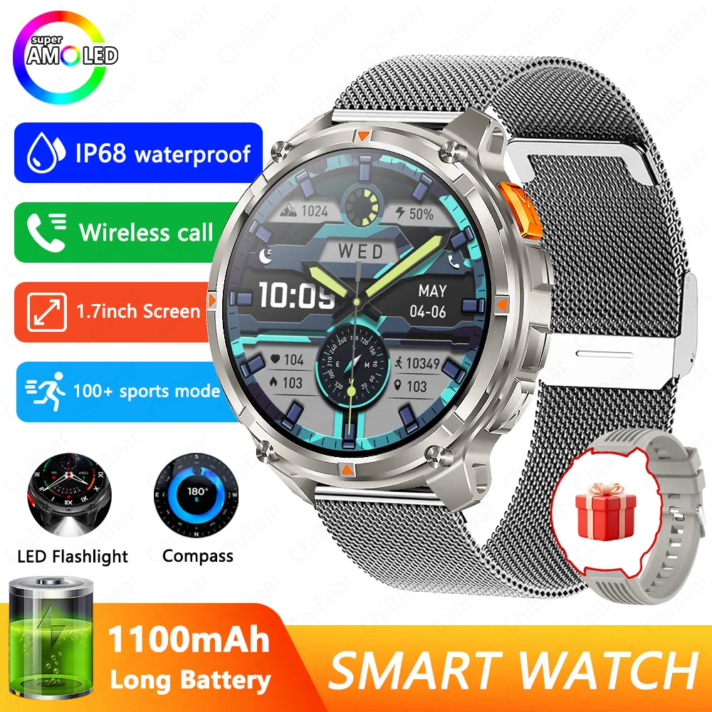 T-Rex3 Pro Smartwatch GPS 5ATM Waterproof Outdoor Military Tracker