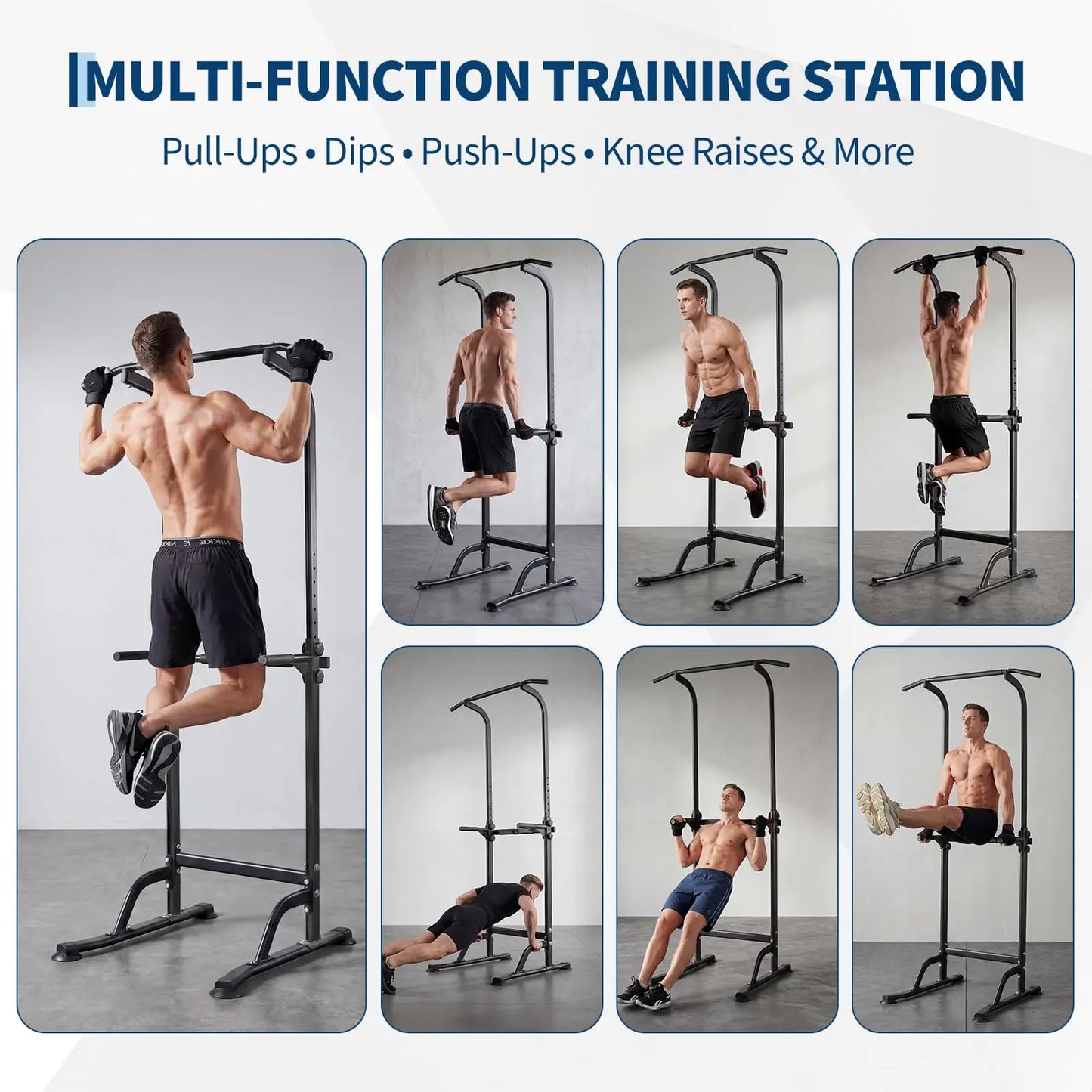 HiMISS Multi-Function Power Tower Dip Station With Pull Up Bar