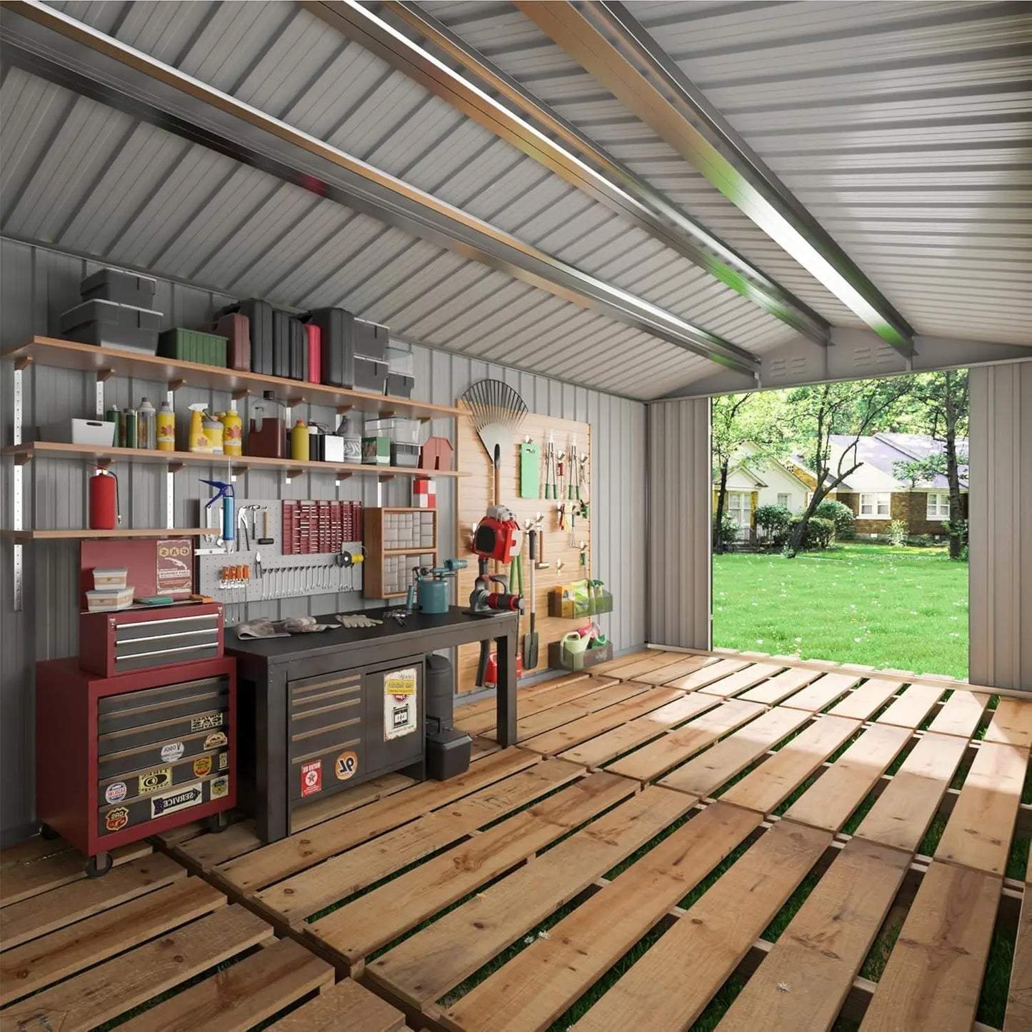 Viwat Heavy Duty Outdoor Metal Storage Shed