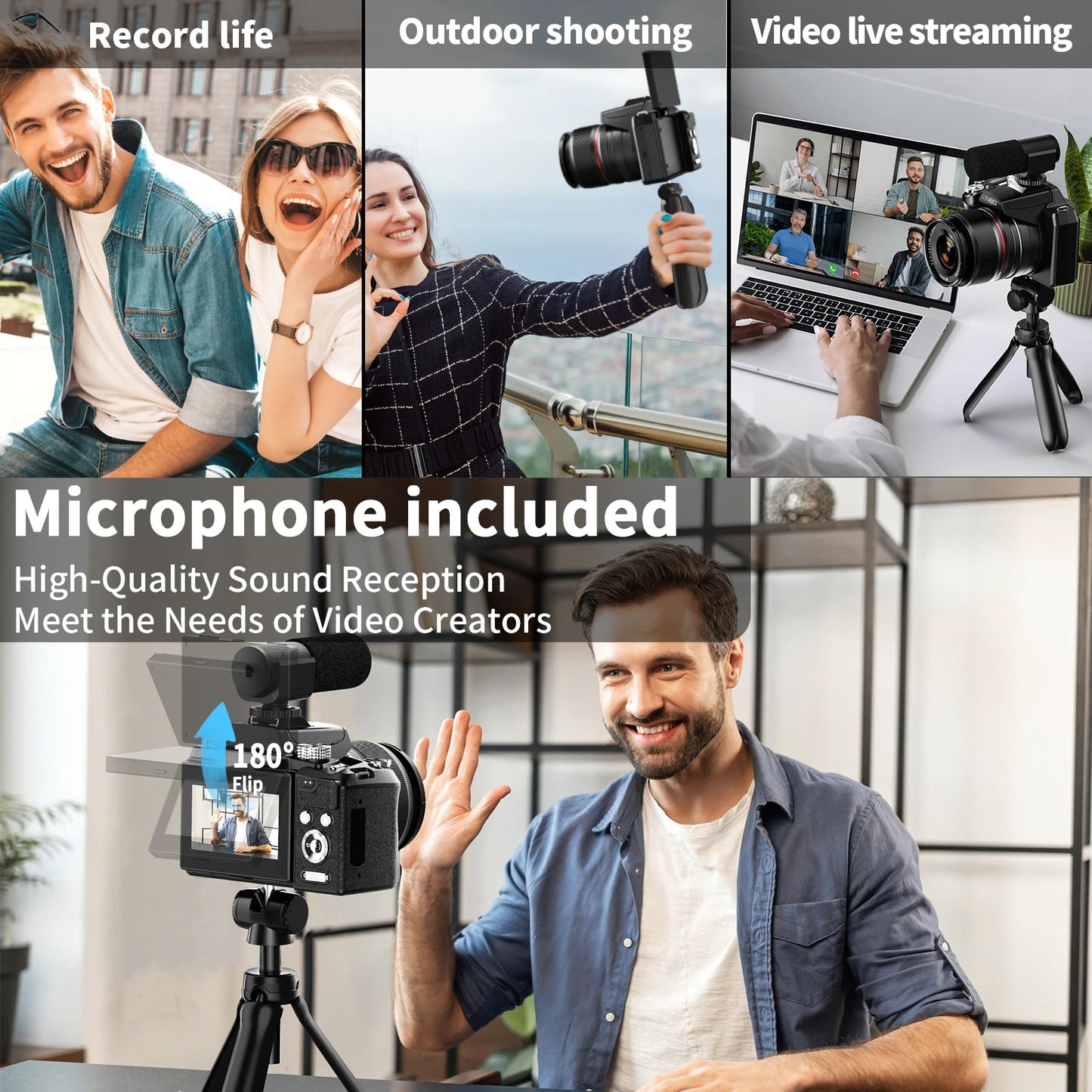 NBD 64MP 5K Digital Camera With 16x Optical Zoom WiFi And App Control
