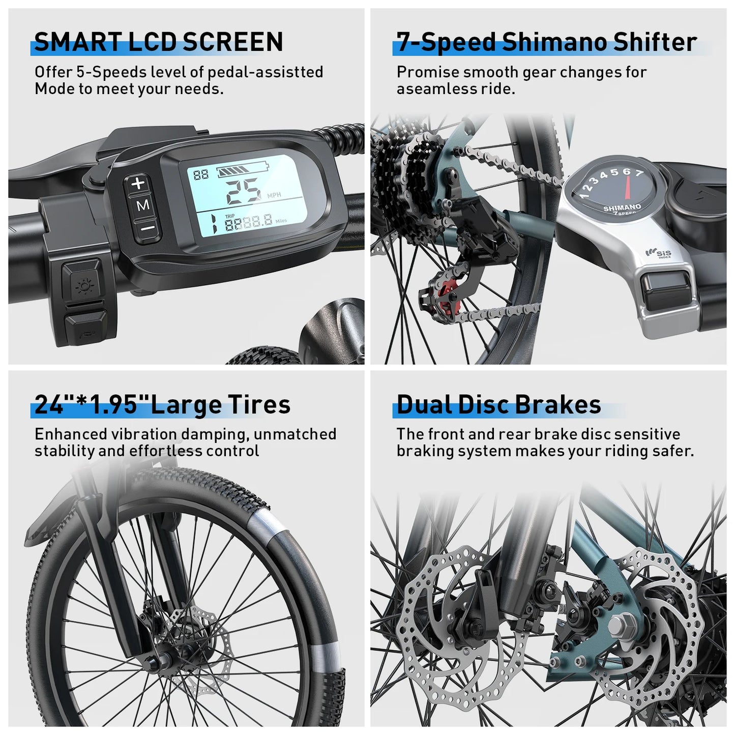 Adults Electric Mountain Bike 36V 500W 21-Speed Ebike