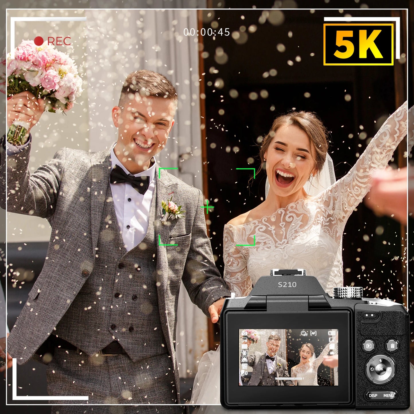 NBD 64MP 5K Digital Camera With 16x Optical Zoom WiFi And App Control