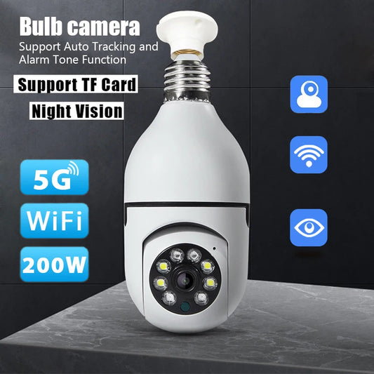 Kankeirr E27 Bulb Wireless Surveillance Camera 5G WiFi Night Vision