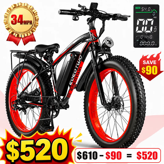 EOEOTWO 1500W Fat Tire Electric Bike All Terrain 48V