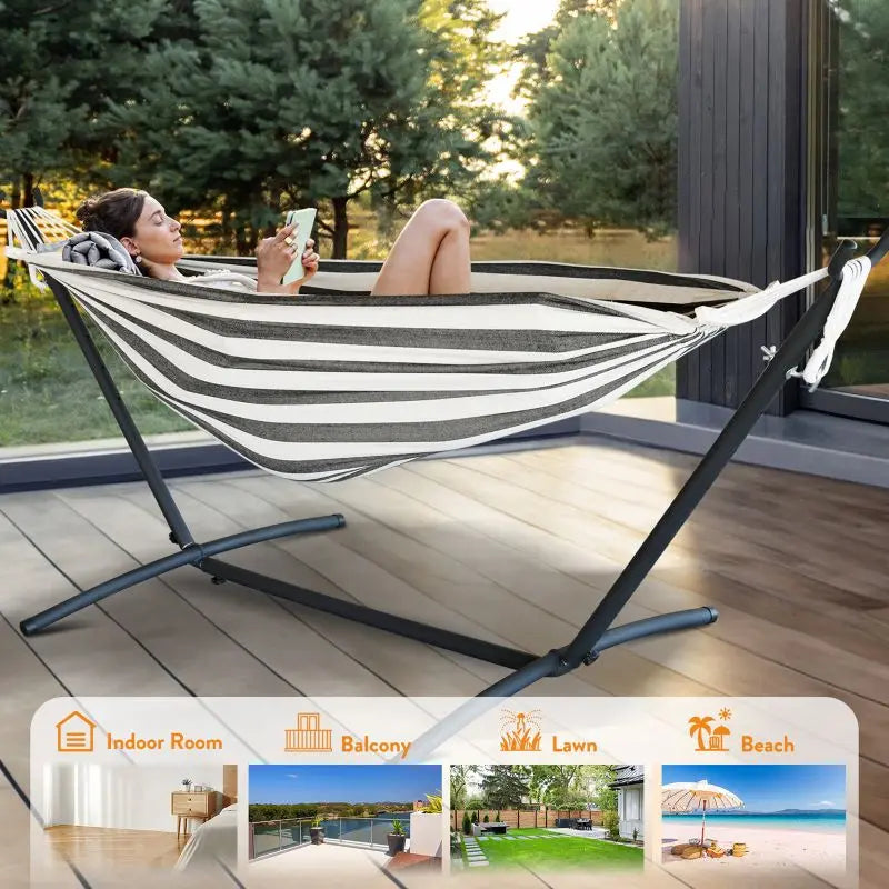 Gyroor Adjustable Stand Hammock With Storage Bag 600 Pound Capacity