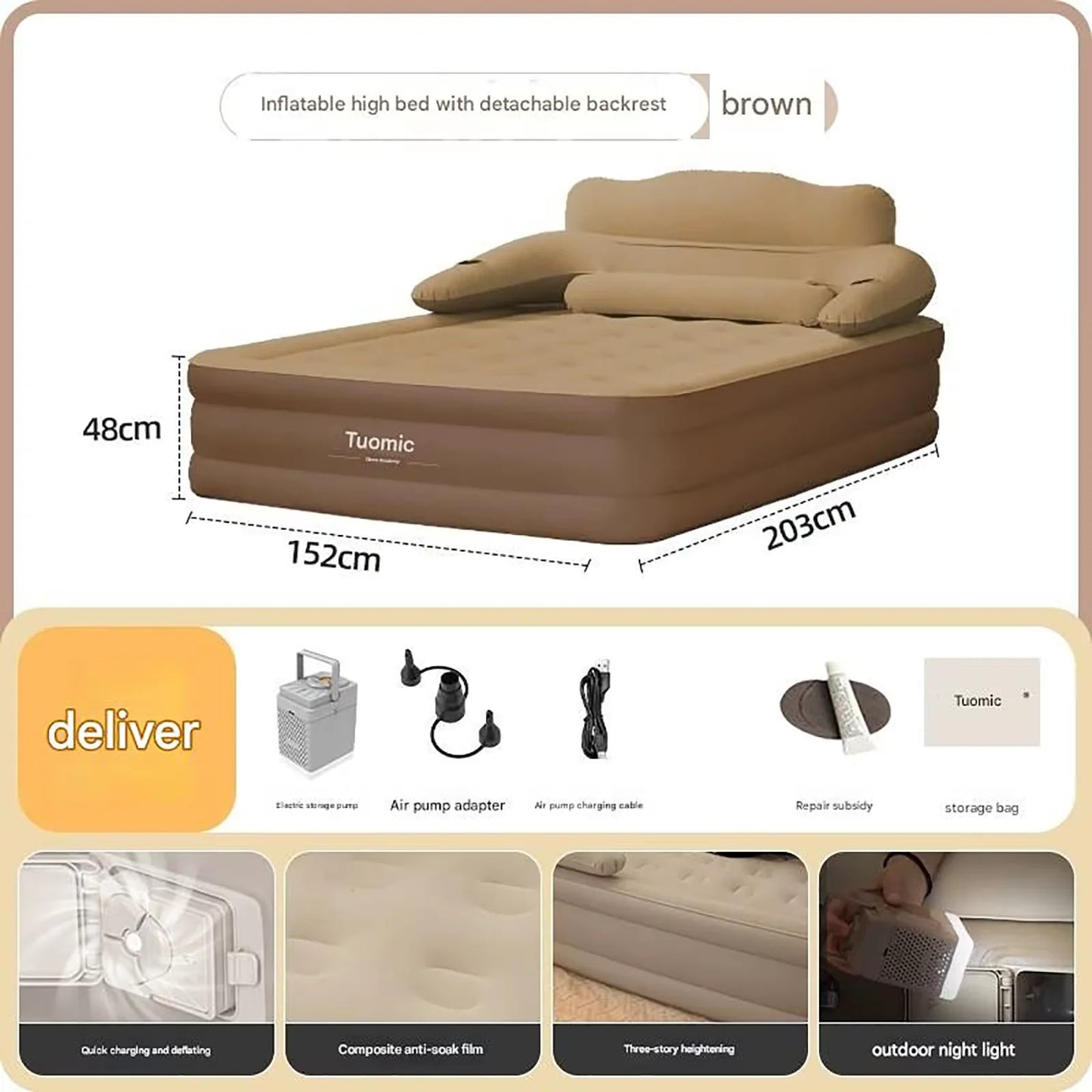 Automatic Inflatable Mattress For Outdoor Camping Portable Folding Bed