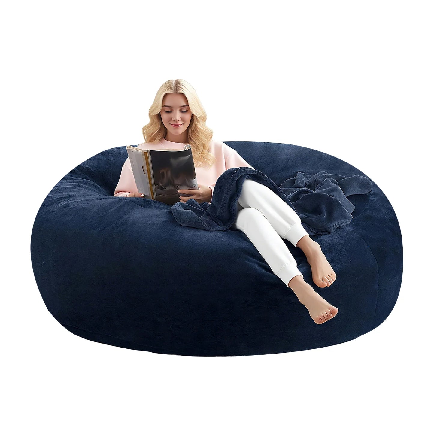 Memory Foam Beanbag Chair With Washable Flannel Cover For Reading