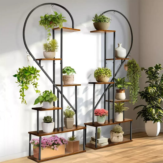 Wisfor Metal 6-Tier Ladder Plant Stand for Home Garden Decor