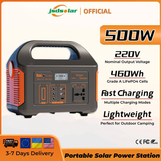 Jsdsolar Portable Solar Power Station 300W 500W LED Light