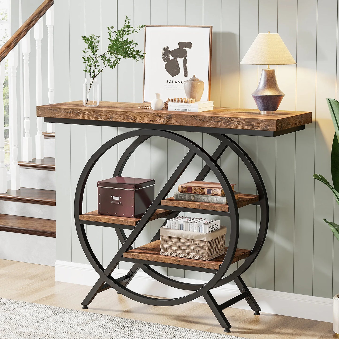 Tribesigns Console Table Industrial 4 Tier Narrow Entryway Sofa Table