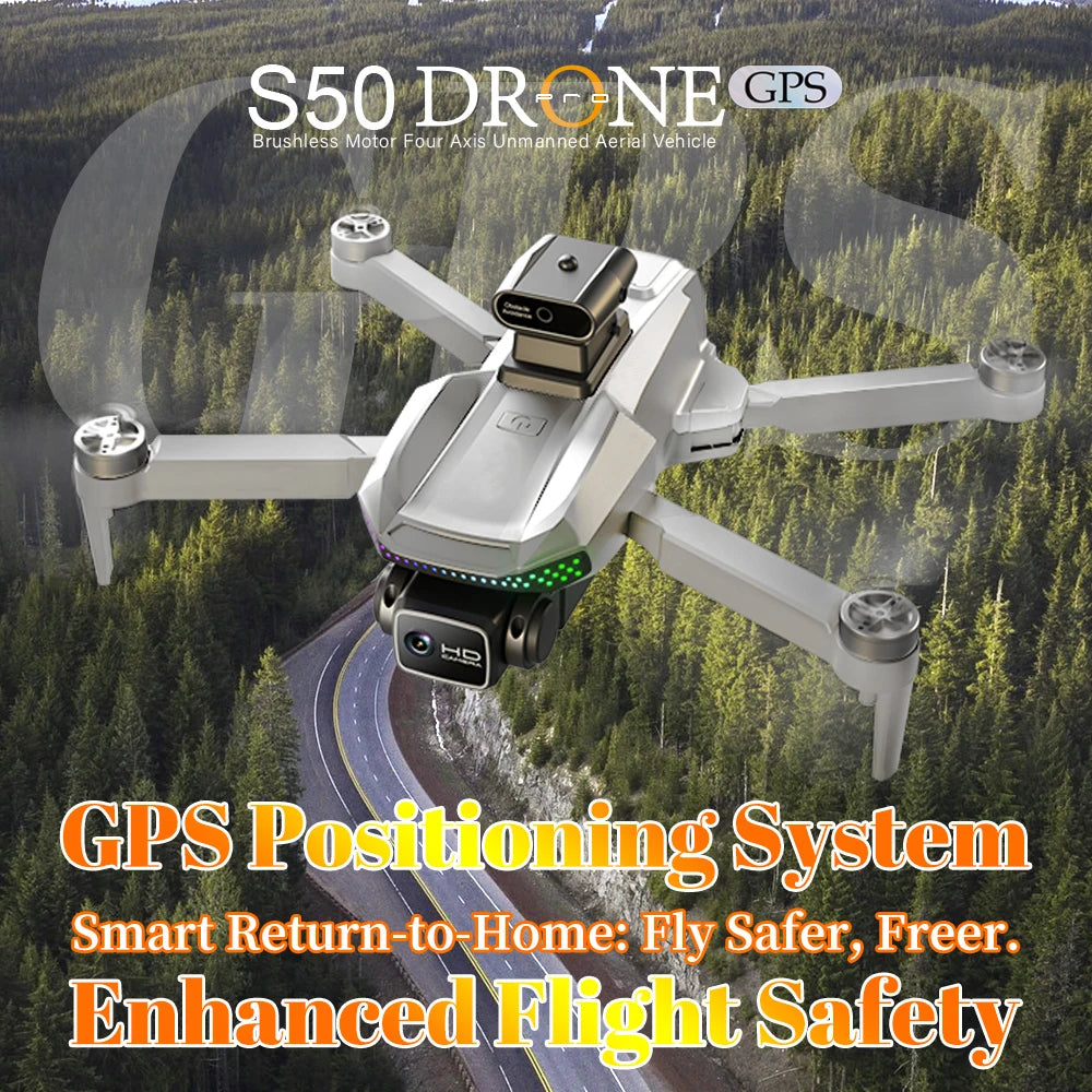 EY S50 Pro GPS Drone With 2 Batteries Large Screen Remote Real Time HD Camera